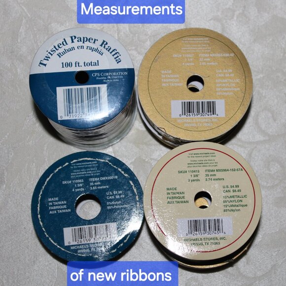 Lot of Vintage Christmas & Everyday Ribbons | Gold Ribbon | Glitter Ribbon - Picture 4 of 6